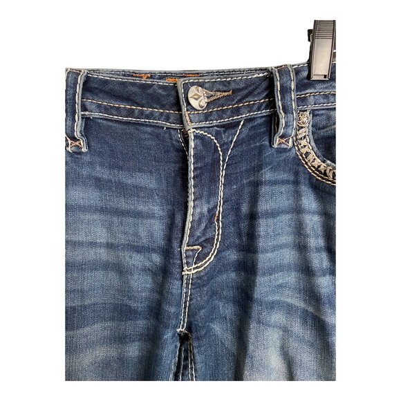 Rock Revival women’s 30” Meri Easy Boot jeans contrast stitching western bottom - Picture 11 of 14